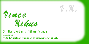 vince mikus business card